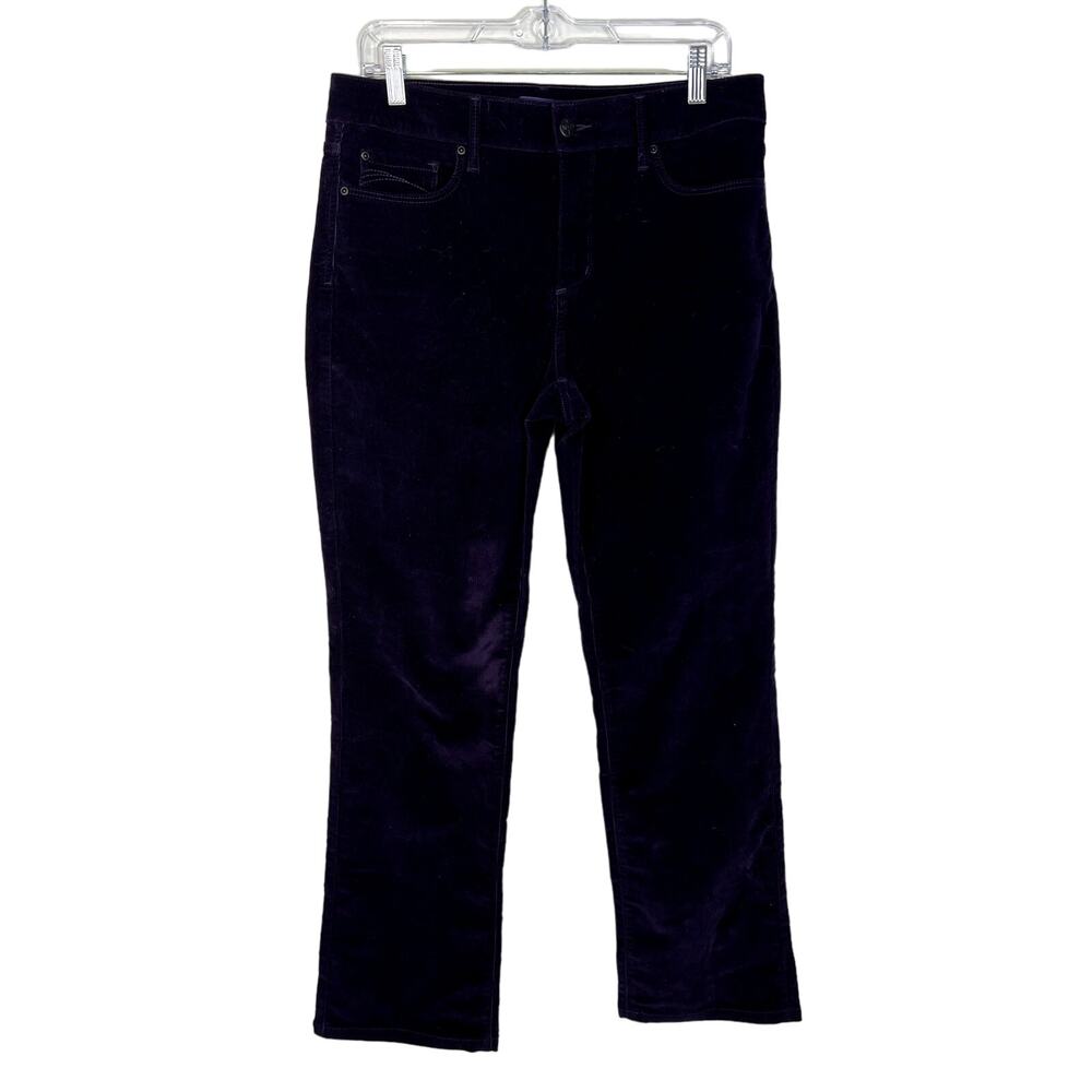 NYDJ Purple Slimming Lift Tuck Technology‎ Straight Leg Velvet Pockets Pants 10P